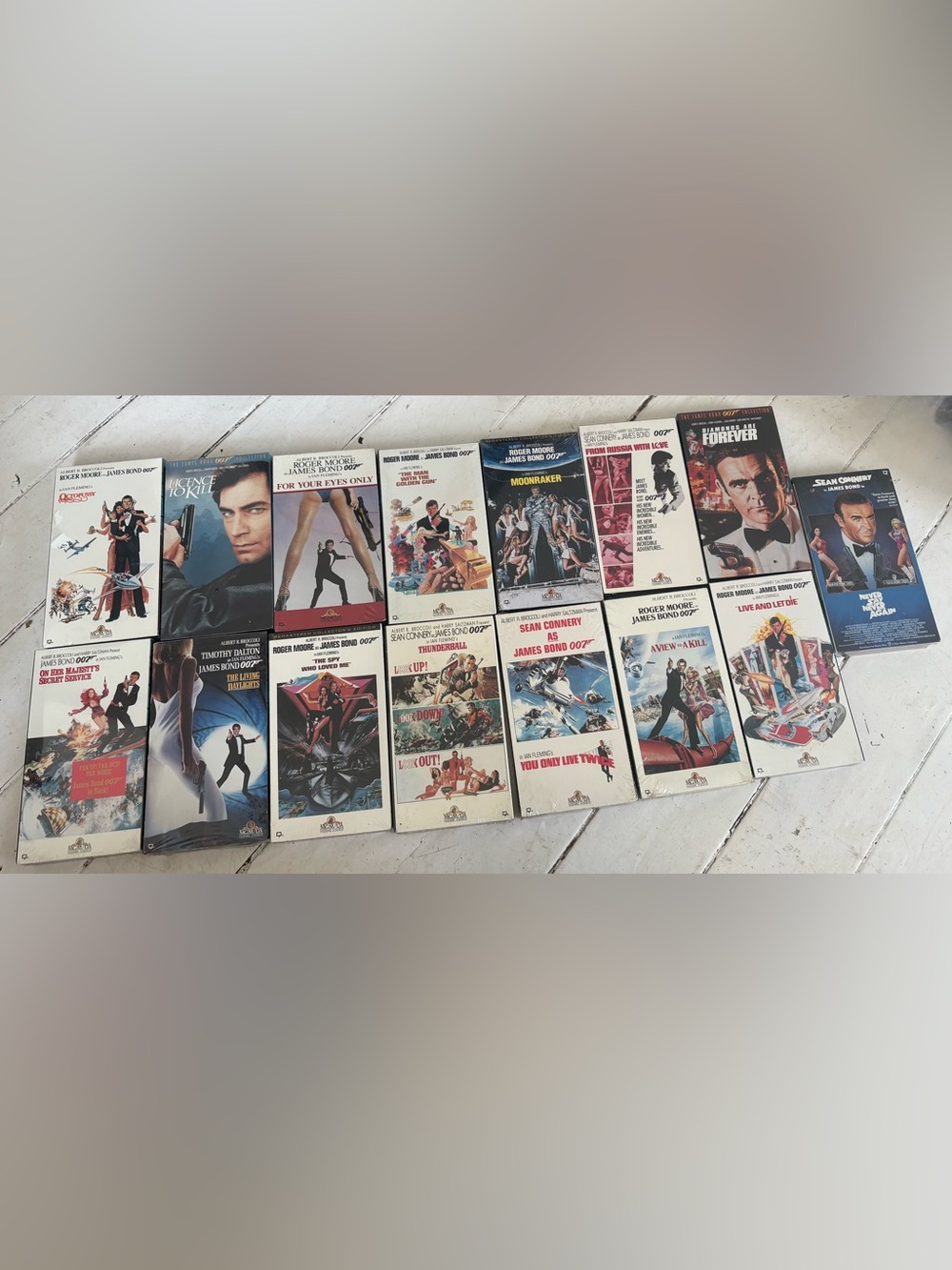 James Bond 007 Factory Sealed VHS Lot of 14 MGM/UA Collector Editions